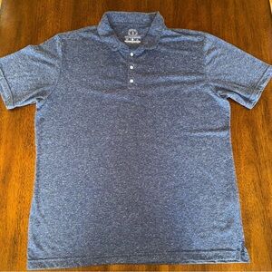 One Day Away Premium Designer Goods Heather Blue Polo Size XL Linen Blend